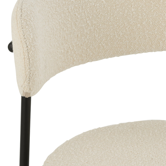 J-Line barstoel boucle - multiplex|polyester - wit|zwart