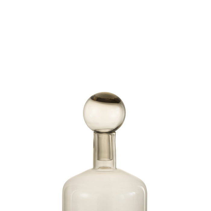 J-Line decoratie Fles Norma - glas - grijs - small