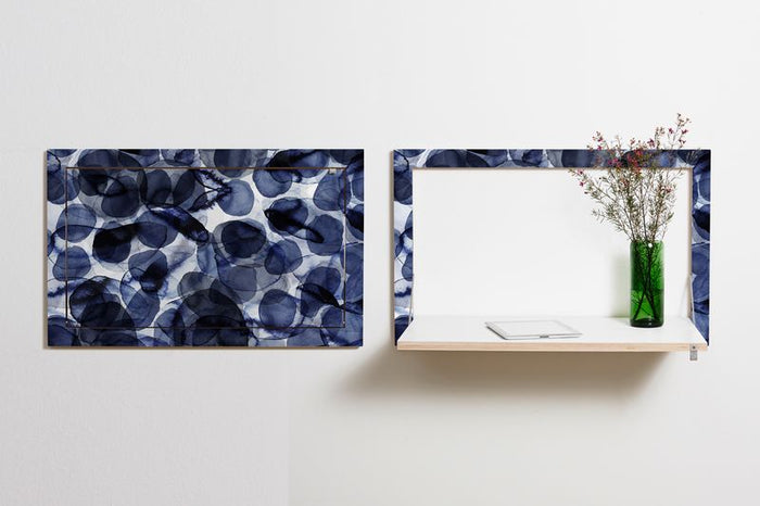 Fläpps Wandbureau 80x50-1 - Bubbles Indigo door Pattern Studio