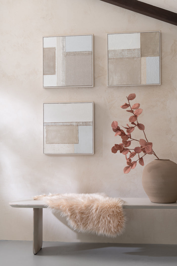 J-Line schilderij Tod - canvas|dennenhout - 3 stuks