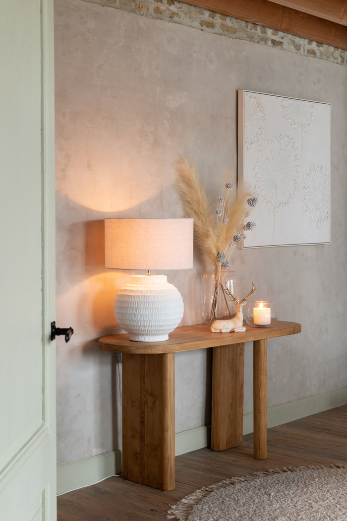 J-Line wanddecoratie Dandelion - canvas - ecru - 2 stuks