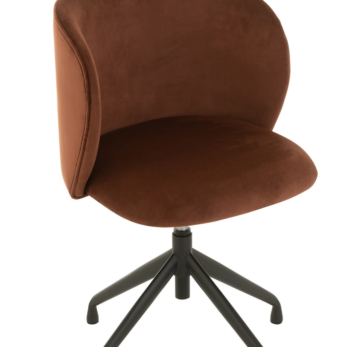 J-Line stoel Turn|Up|Down - fluweel - donkerbruin