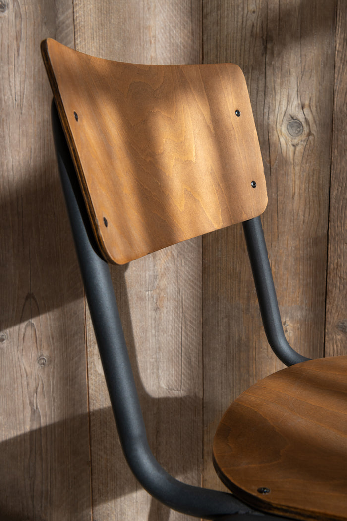 J-Line stoel - hout|metaal - bruin