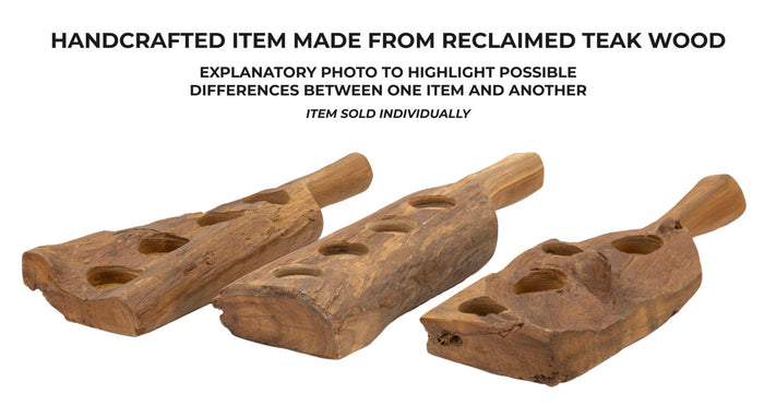 Bruine houten kaarsenhouder 51x14x6 cm