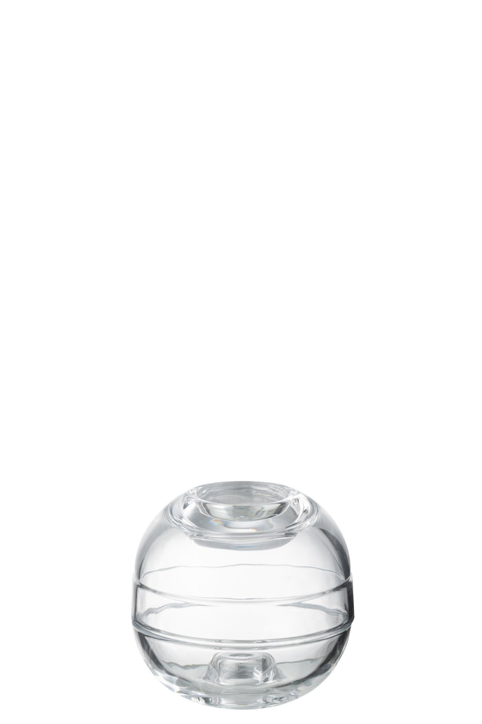J-Line kaarshouder Pot - glas - transparant