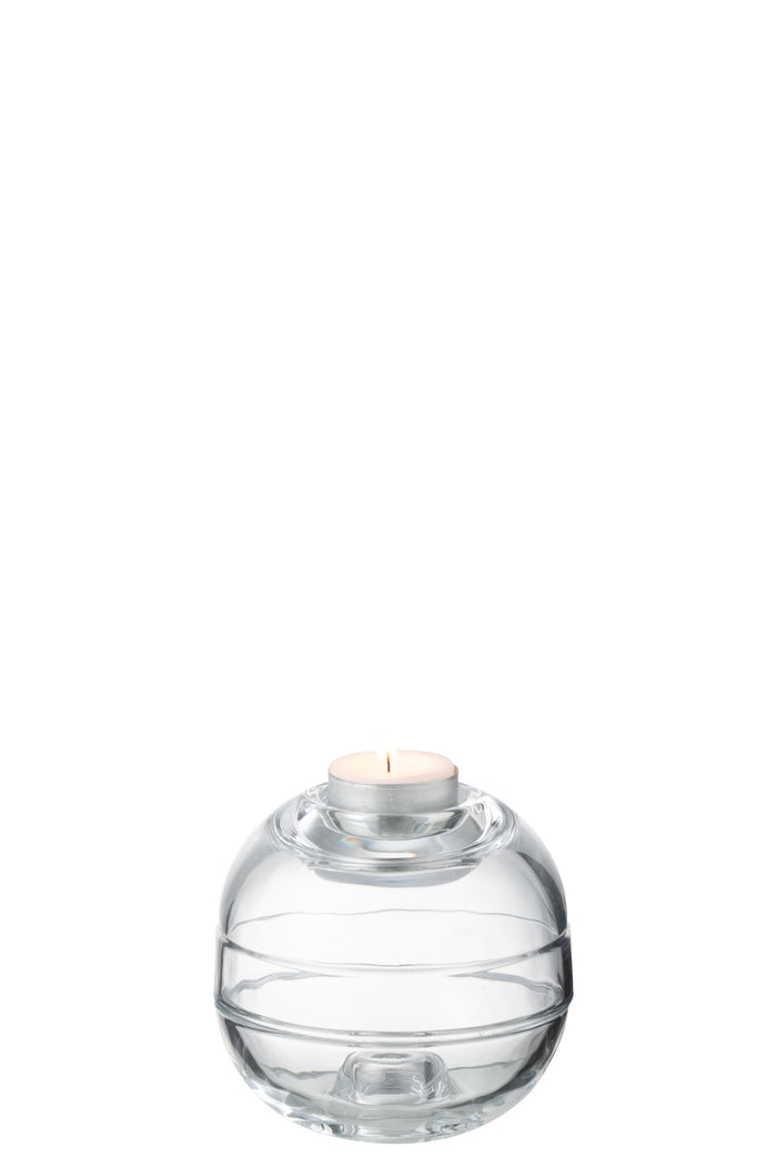 J-Line kaarshouder Pot - glas - transparant