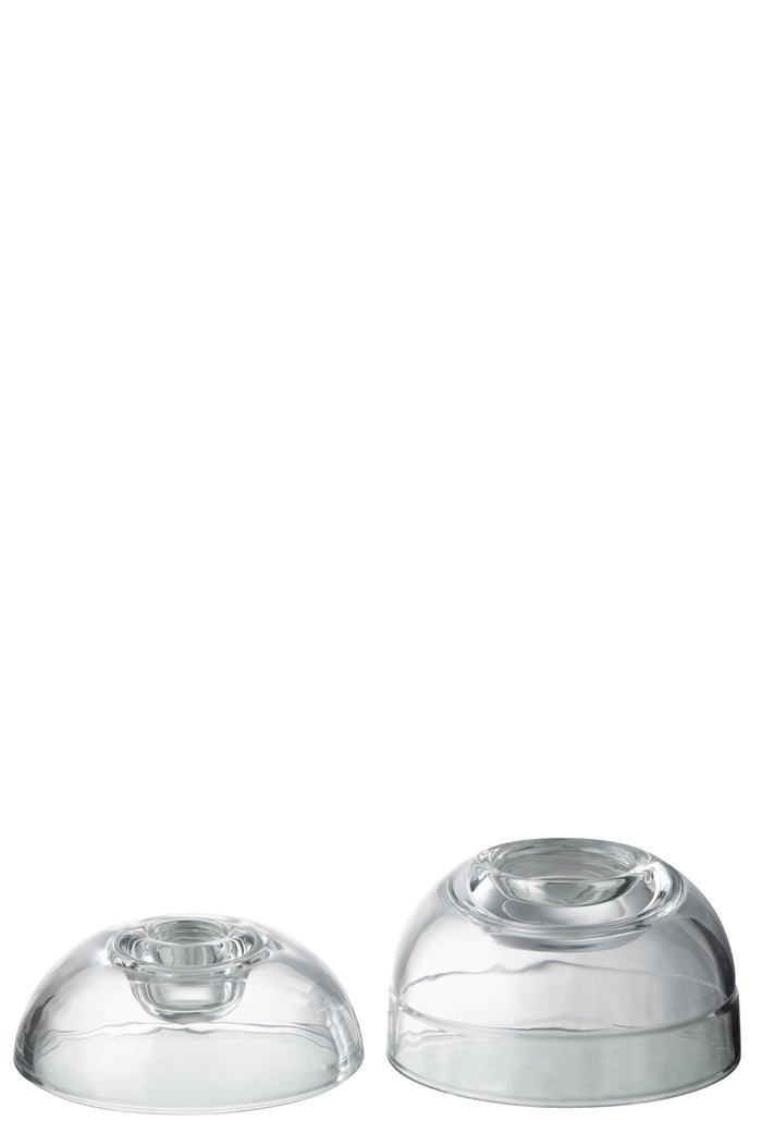 J-Line kaarshouder Pot - glas - transparant