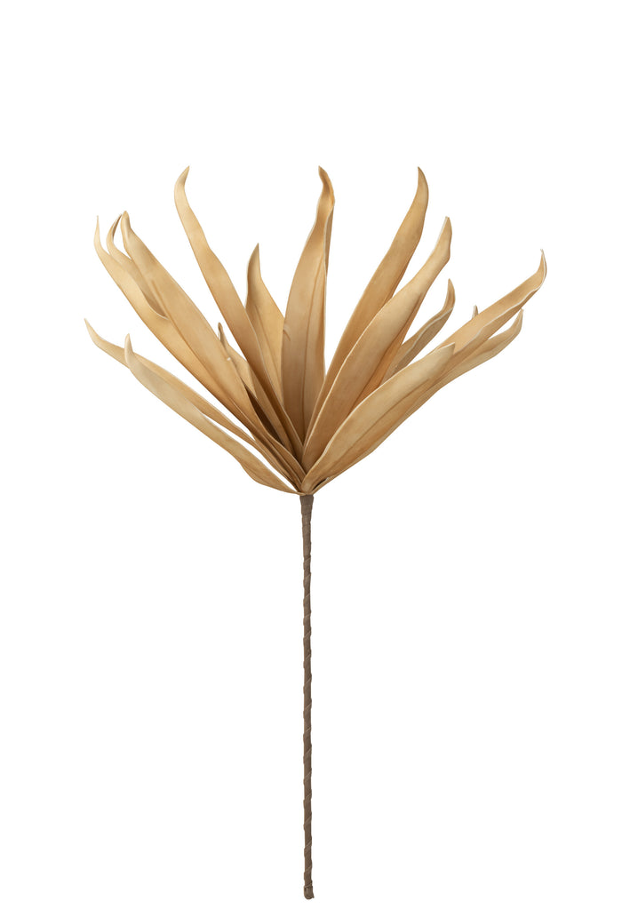 J-Line bloem Lange Bladeren Eva - kunststof - geel