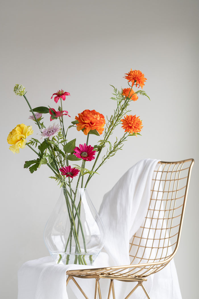 J-Line bloem Madelief - kunststof - fuchsia - 36 stuks