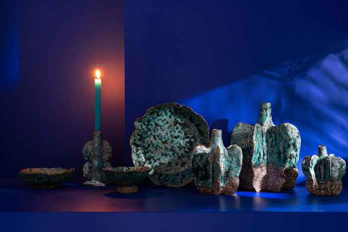 J-Line plateau Decoratief Naga - keramiek - azuur|bruin - me