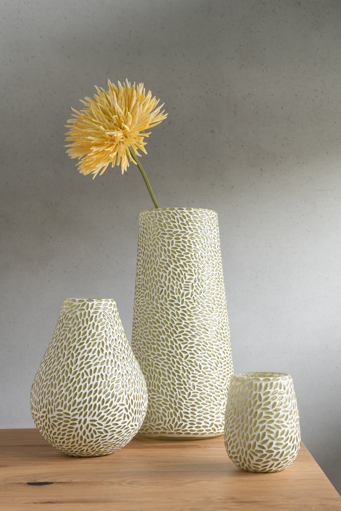 J-Line bloem Chrysant Mini - kunststof - lichtgeel - 24 stuks