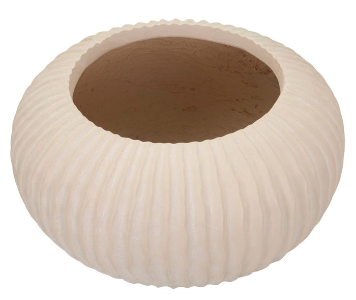 Crèmekleurige magnesium vaas, ø 35x18 cm