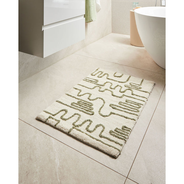 Beliani - DAHARL - Badmat - Beige|Groen - 60 x 90 cm - Stof