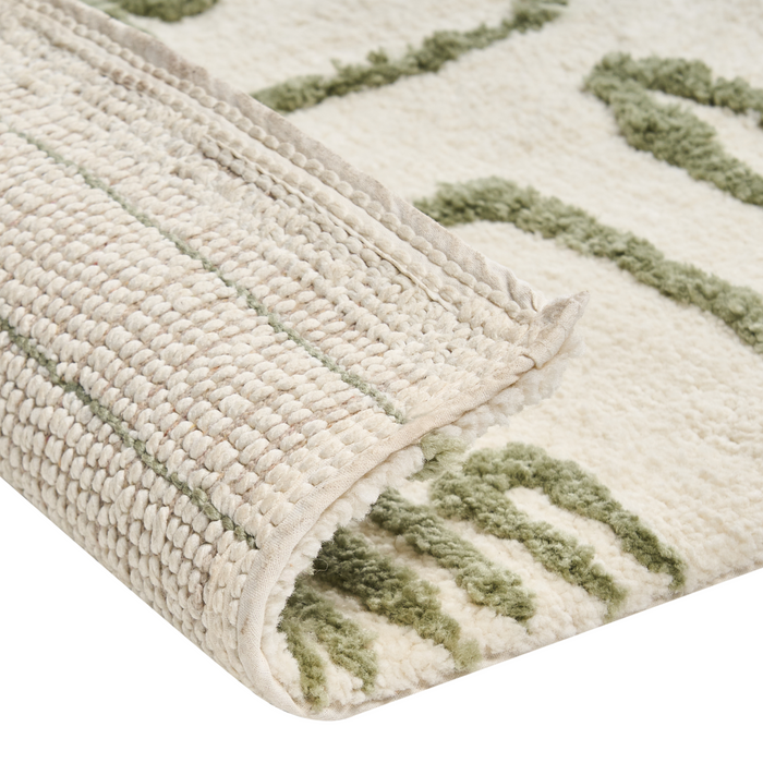 Beliani - DAHARL - Badmat - Beige|Groen - 60 x 90 cm - Stof