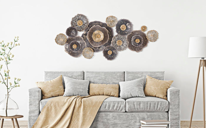 3D decoratief paneel in veelkleurig metaal, 167,6x7,6x73,5 cm