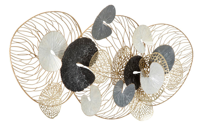 3D decoratief paneel in veelkleurig metaal, 124,5x9,5x55 cm