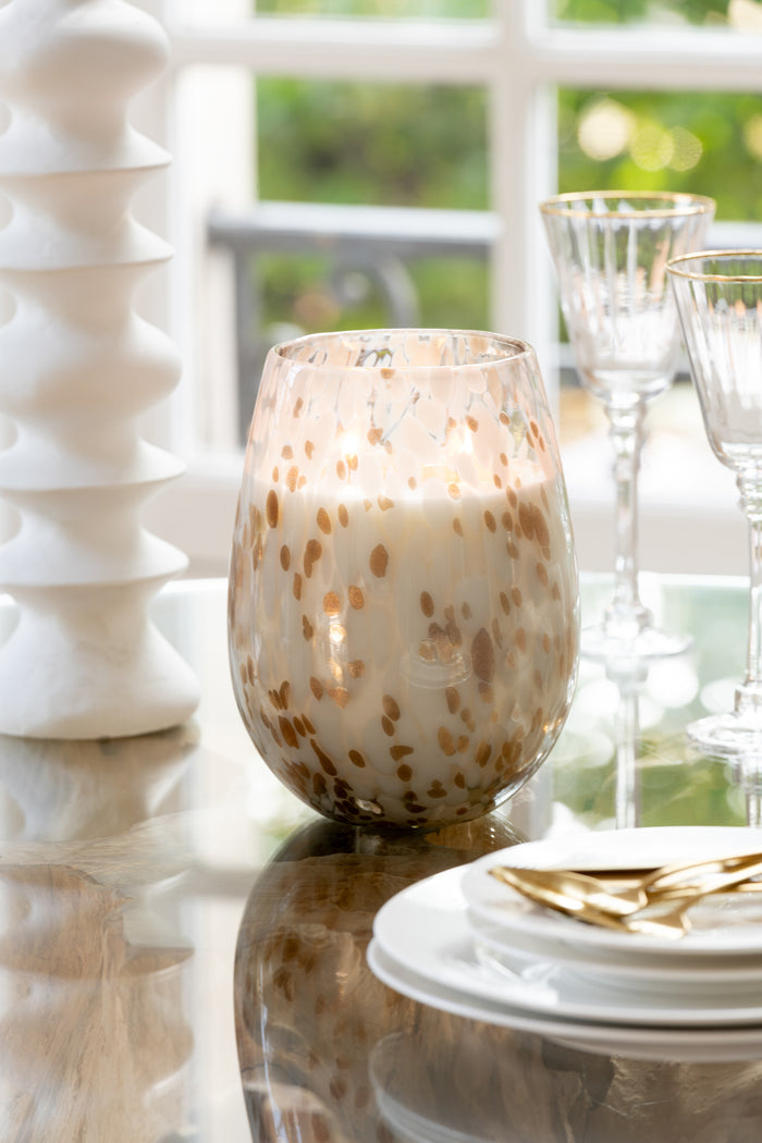 J-Line geurkaars Mia - glas - wit|mix - medium - 120U