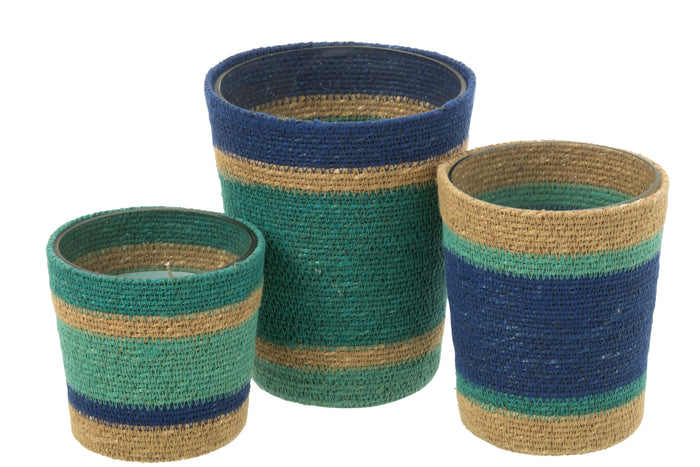 J-Line geurkaars Mand - azuur - large - 75U