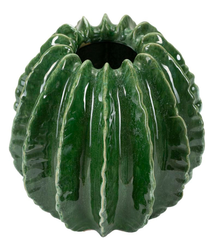 Groene keramische vaas, ø 23,5x24,5 cm