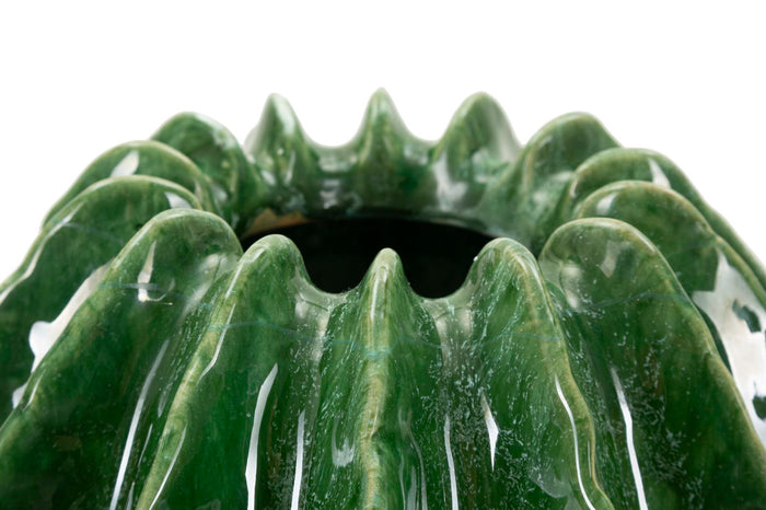 Groene keramische vaas, ø 23,5x24,5 cm