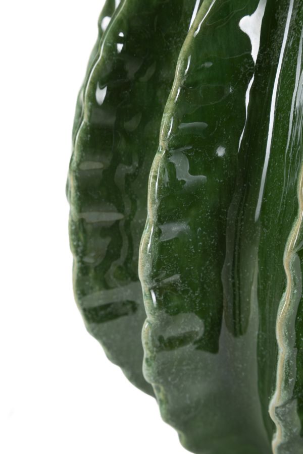 Groene keramische vaas, ø 23,5x24,5 cm