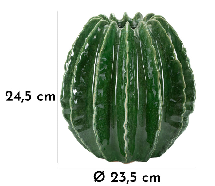 Groene keramische vaas, ø 23,5x24,5 cm