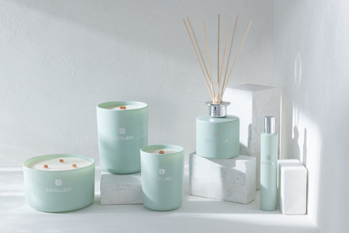 J-Line geurkaars Excellent - glas - muntgroen – small - 50U