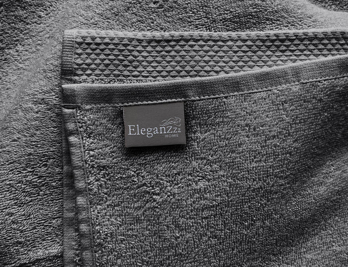 Eleganzzz Handdoek 100% Katoen 50x100cm - dark grey - Set van 8
