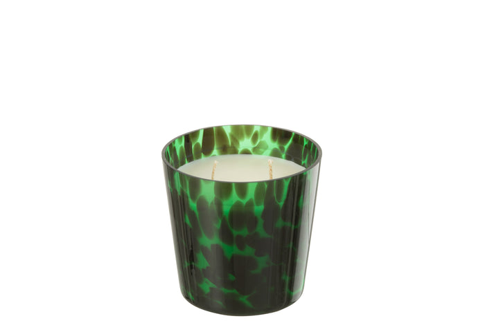 J-Line geurkaars Noa - Sandalwood - glas - groen - small - 50U