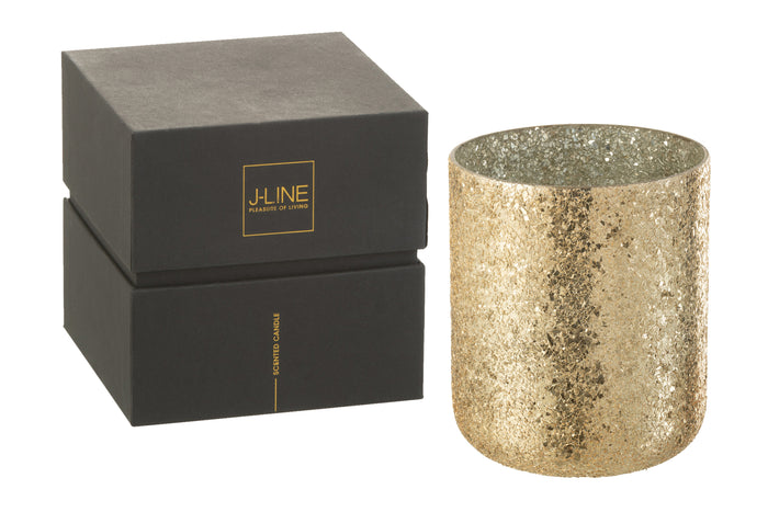 J-Line geurkaars Luxuria - Vanilla Escape - glas - goud - ex