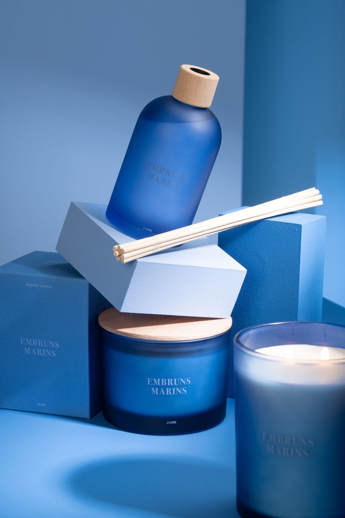 J-Line geurkaars Accords Essentiels - Embruns Marins - blauw - 28U