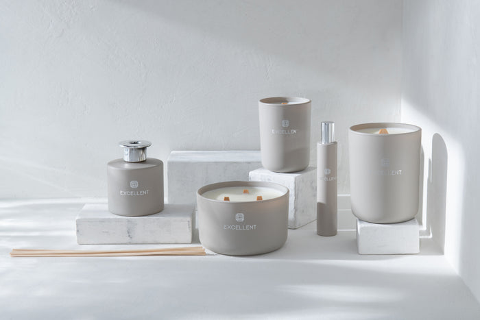 J-Line geurkaars Excellent - glas - beige - large - 40U