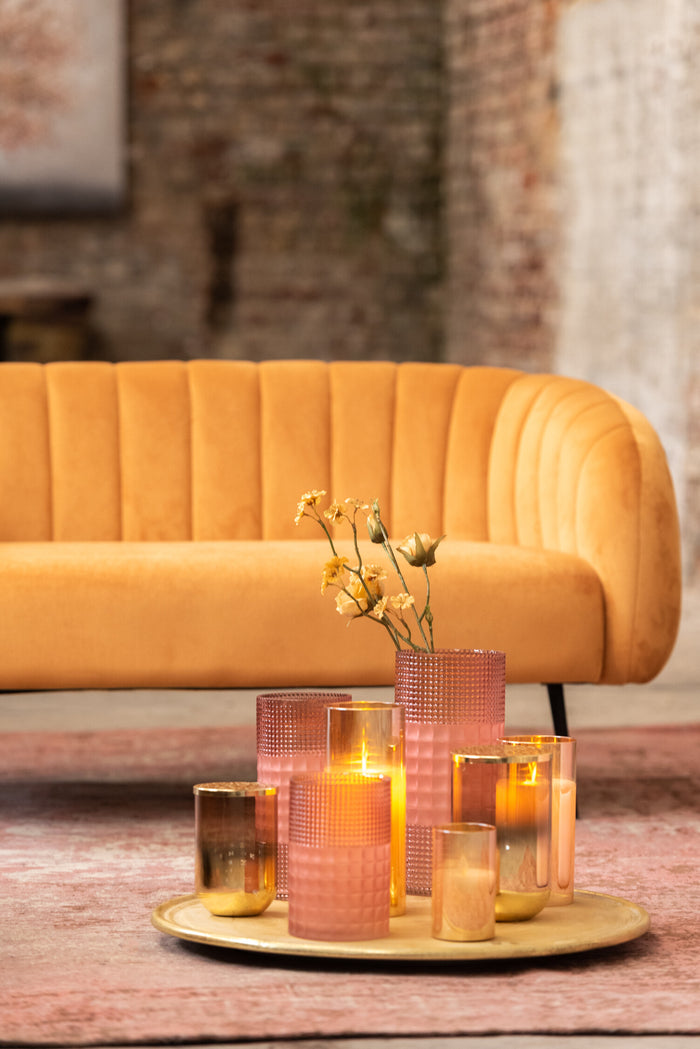 J-Line bloem Magnolia Tak - kunststof - roze - 2 stuks