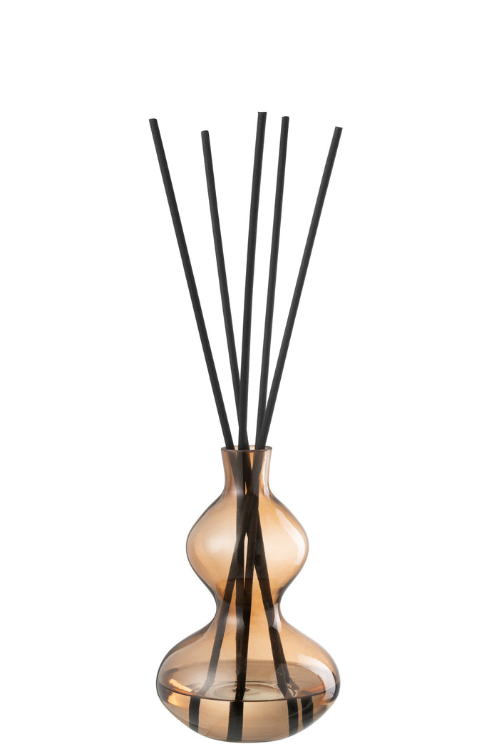 J-Line geurolie + stokjes Nordic Vetiver - glas - amber - sm