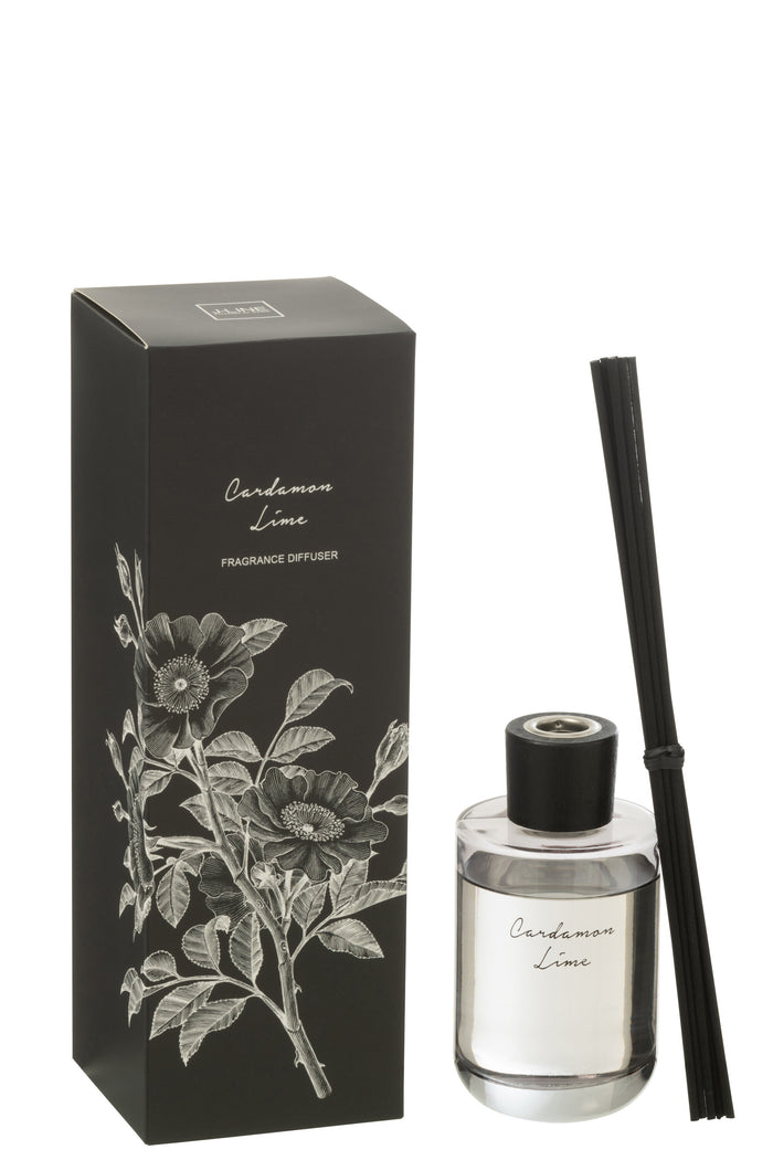 J-Line geurolie Walk in the Woods - Kardemom Limoen - zwart - 180 ml