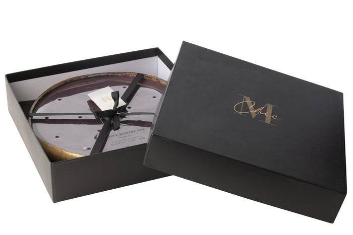 J-Line geurkaars M-Chic - Oud & Amber - glas - goud|zwart -