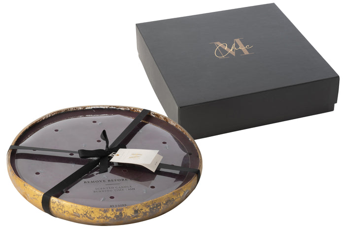 J-Line geurkaars M-Chic - Oud & Amber - glas - goud|zwart -