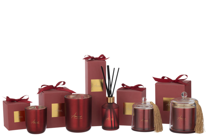 J-Line geurolie + stokjes Amour - was - rood - 200ml