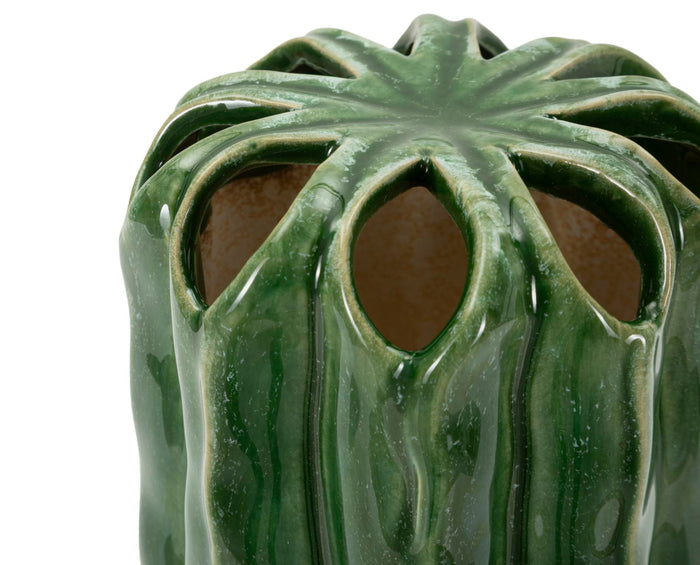 Groene keramische vaas, ø 11,5x23,5 cm