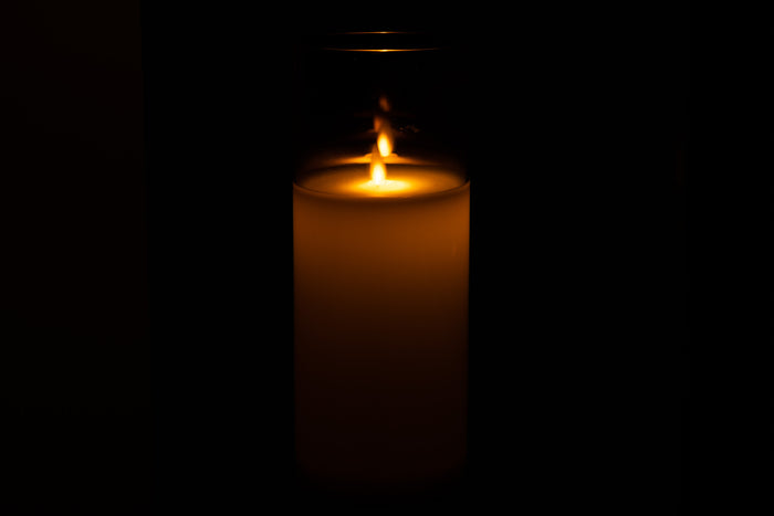 J-Line lamp Blinkend - glas - grijs - large - LED lichtjes