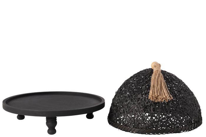 J-Line vliegenkap - sparhout - zwart