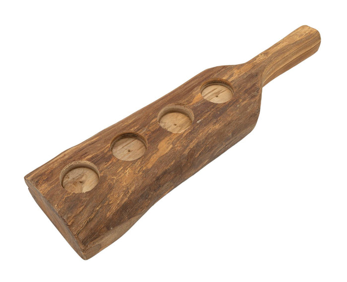 Bruine houten kaarsenhouder 51x14x6 cm