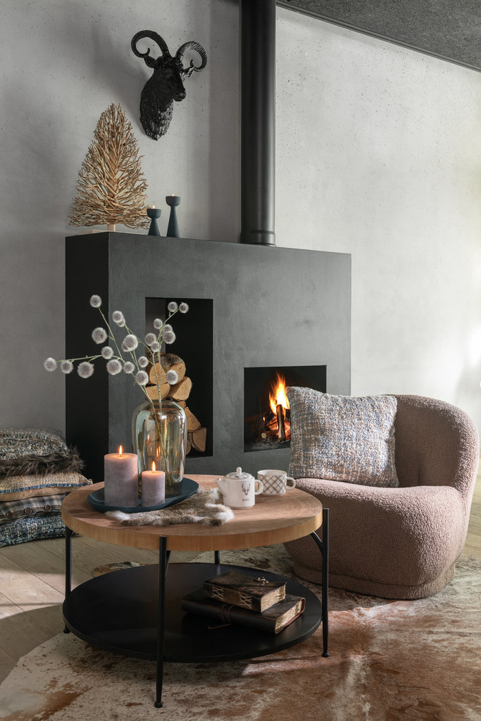 J-Line tapijt Koeienvel - leer - beige