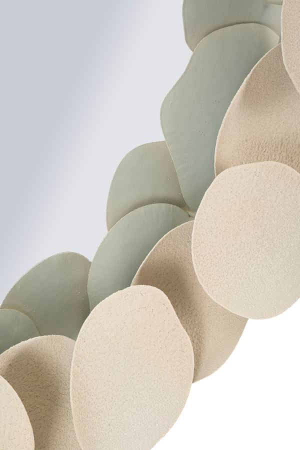 Crèmekleurige metalen wandspiegel 85x7,5x85 cm