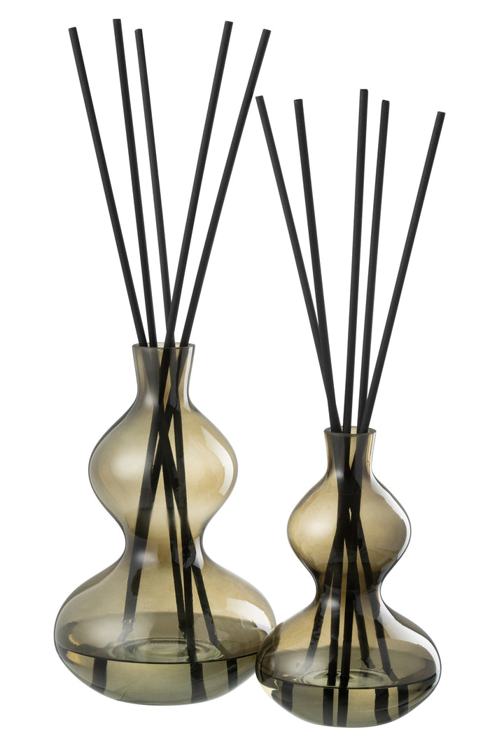 J-Line geurolie + stokjes Olive & Frank Incense - glas - gro