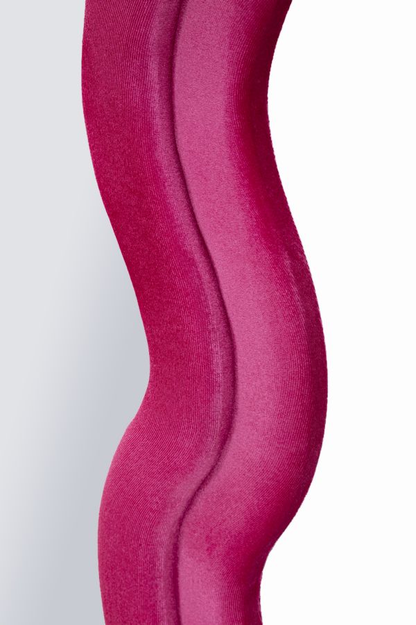 Wandspiegel met fuchsia fluwelen lijst, 60x4x160 cm