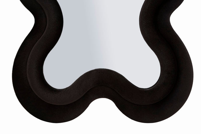 Wandspiegel met zwarte fluwelen lijst, 58x4x160 cm