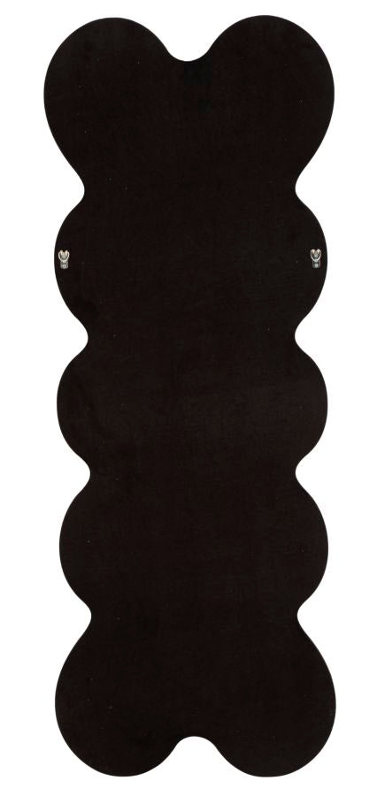 Wandspiegel met zwarte fluwelen lijst, 58x4x160 cm