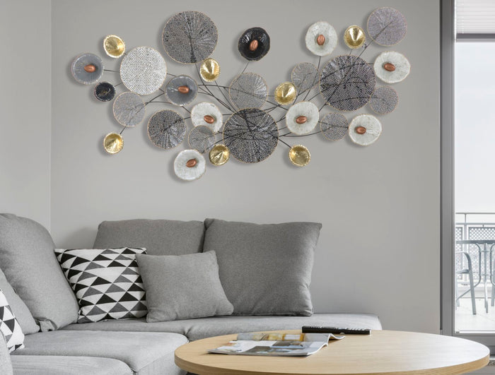 3D decoratief paneel in veelkleurig metaal 135x7,5x69 cm