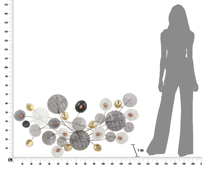 3D decoratief paneel in veelkleurig metaal 135x7,5x69 cm